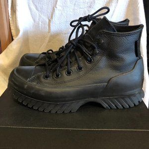 Converse All Star  Black Leather Counter Climate Hightops Size 6.5 EUC